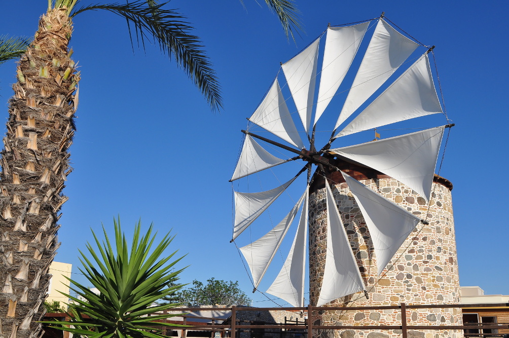 Restaurierte Windmühle in Antimachia